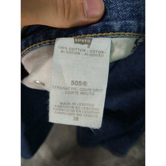 Levis 505 Shorts Mens 38 Blue Denim Straight Fit Dadcore Workwear Red Tab - Picture 9 of 10